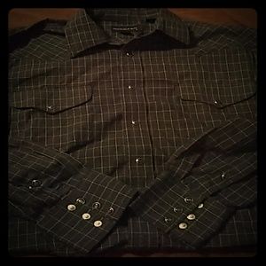 Long sleeve snap dress shirt